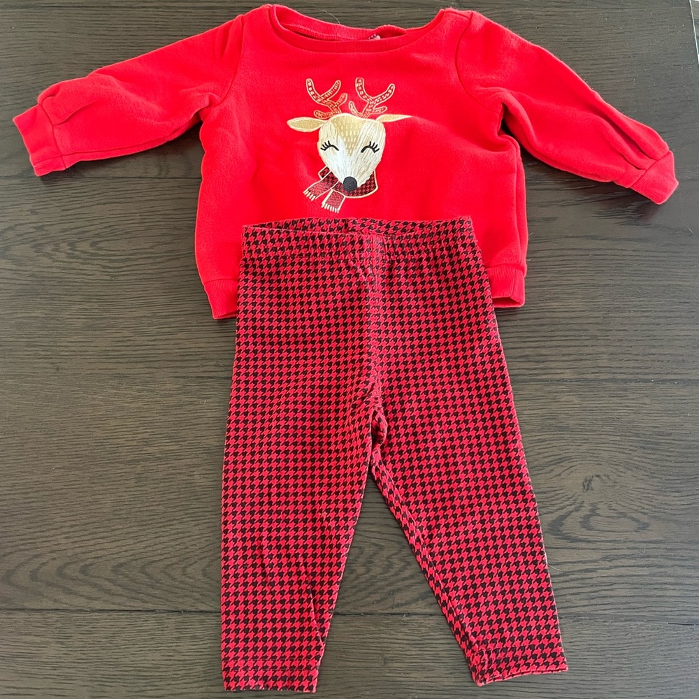Baby Reindeer Sweater & Pants Outfit (9M)